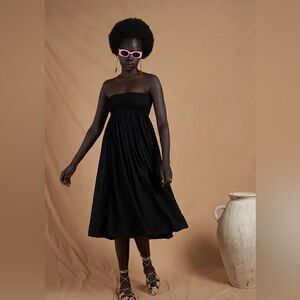 Neon Collective Everyday Shirred Skirt - Khaki Bamboo